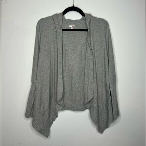 BONGO Gray waffle Knit women’s size small gray open cardigan yoga Pilates